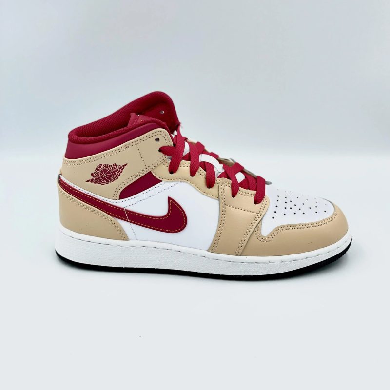 Jordan 1 Mid Beige Red GS SA Sneakers 138639592